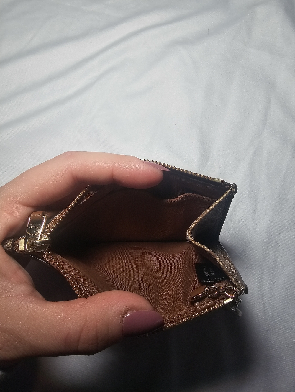 Coach Brown Signature C Zip Coin Purse - Picture 3 of 3